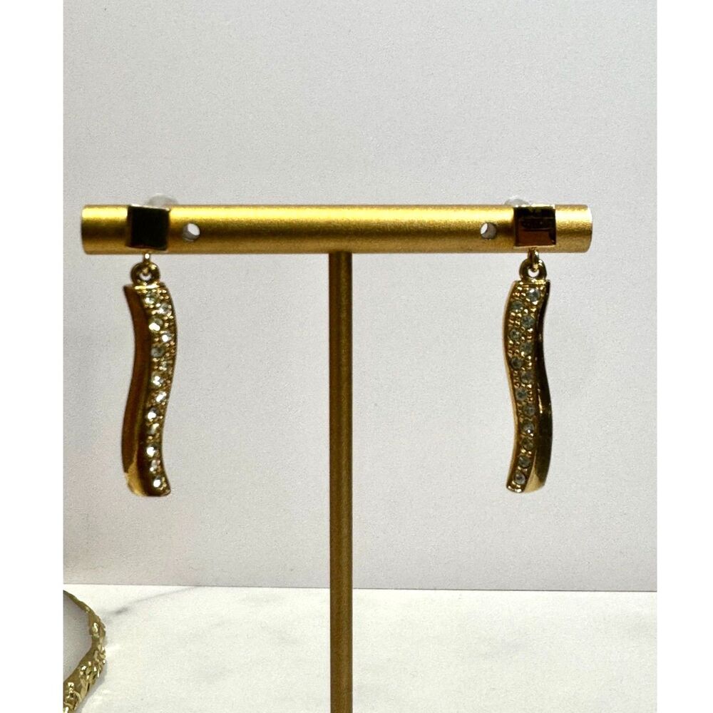 Vintage CZ Swirl Dangle Earrings